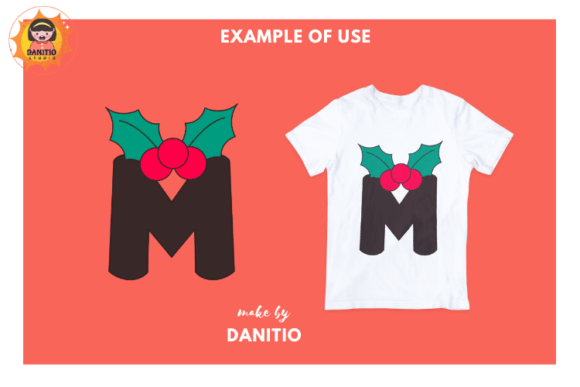 Holly Berry Christmas Font PNG with transparent background - Preview 3