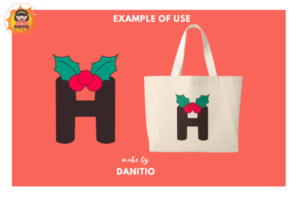 Holly Berry Christmas Font PNG with transparent background - Preview 4