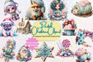 Pastel Christmas Clipart Bundle Graphic by keydigitaldesigns · Creative ...