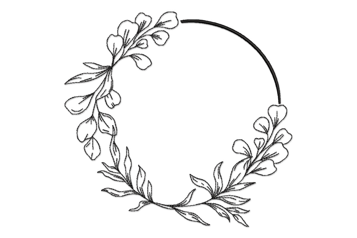 Wreath Round Frame · Creative Fabrica