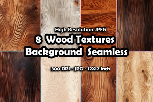 8 Wood Textures Seamless Background