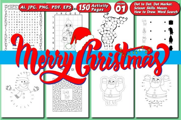 Christmas Activity Book for Kids Vol - 1