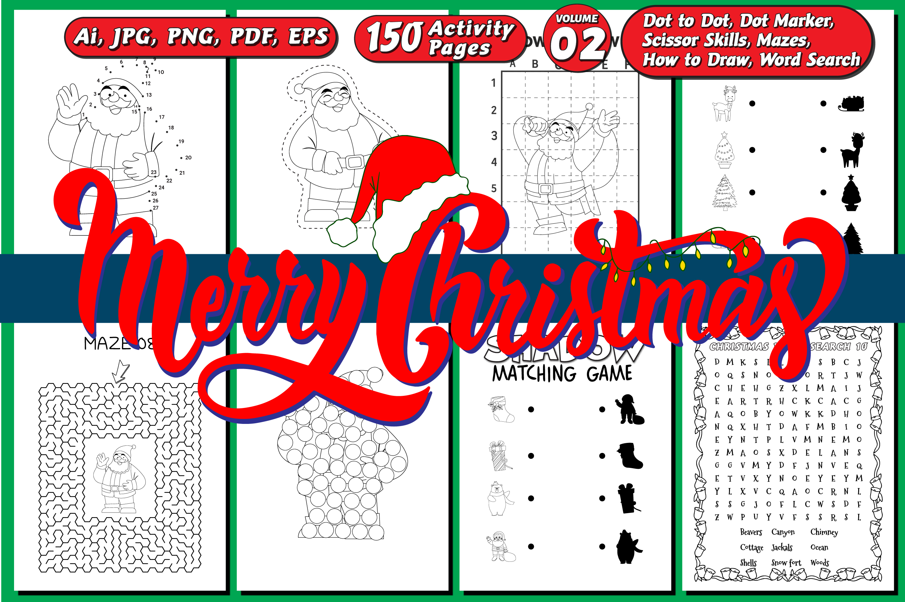 Christmas Activity Book for Kids Vol - 2