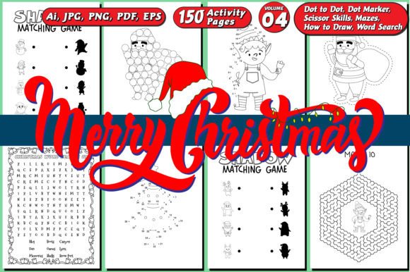 Christmas Activity Book for Kids Vol - 4