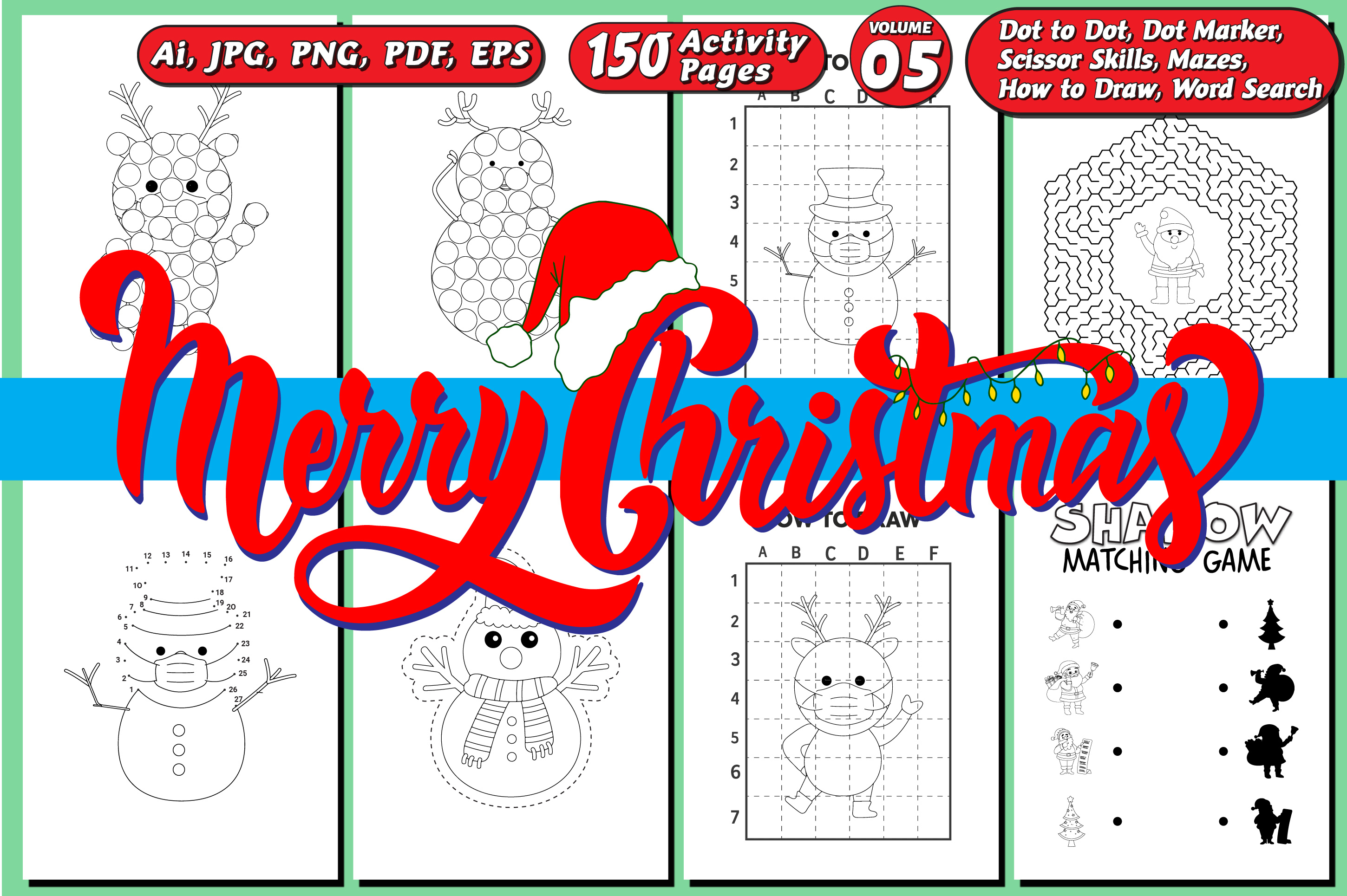Christmas Activity Book for Kids Vol - 5