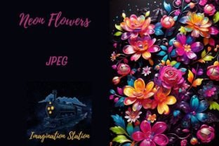 Neon Flowers Graphic by Imagination Station · Creative Fabrica