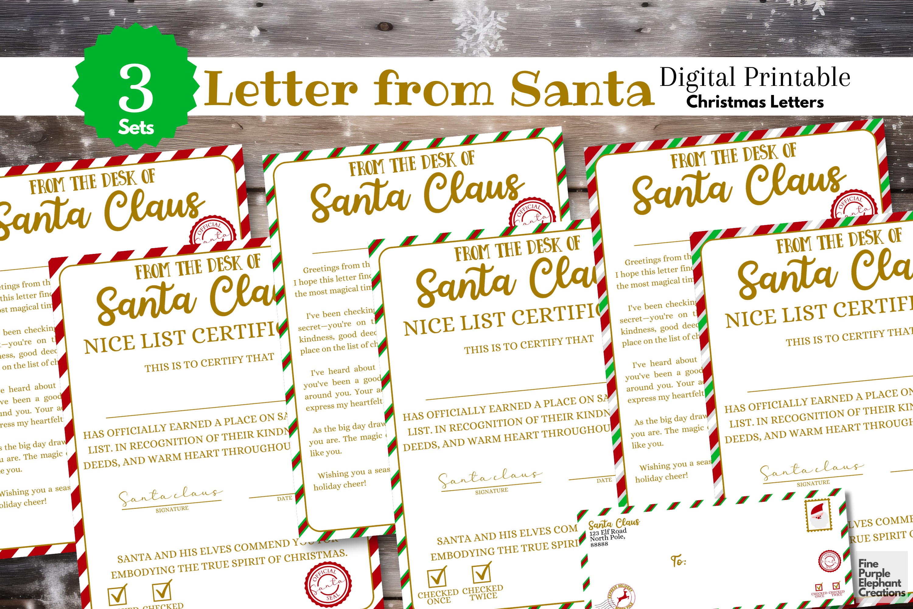 Nice List Certificate Santa Claus Letter