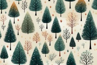 Pine Tree Forest Seamless Pattern Graphic by UniqueMe · Creative Fabrica