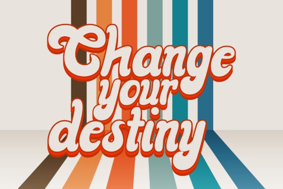 Retro Change Font PNG with transparent background - Preview 1