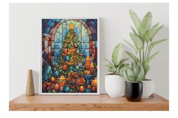 Stained Glass Christmas Cross Stitch