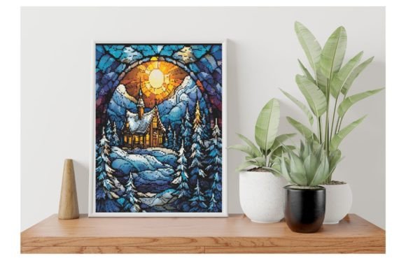 Stained Glass Winter Cross Stitch