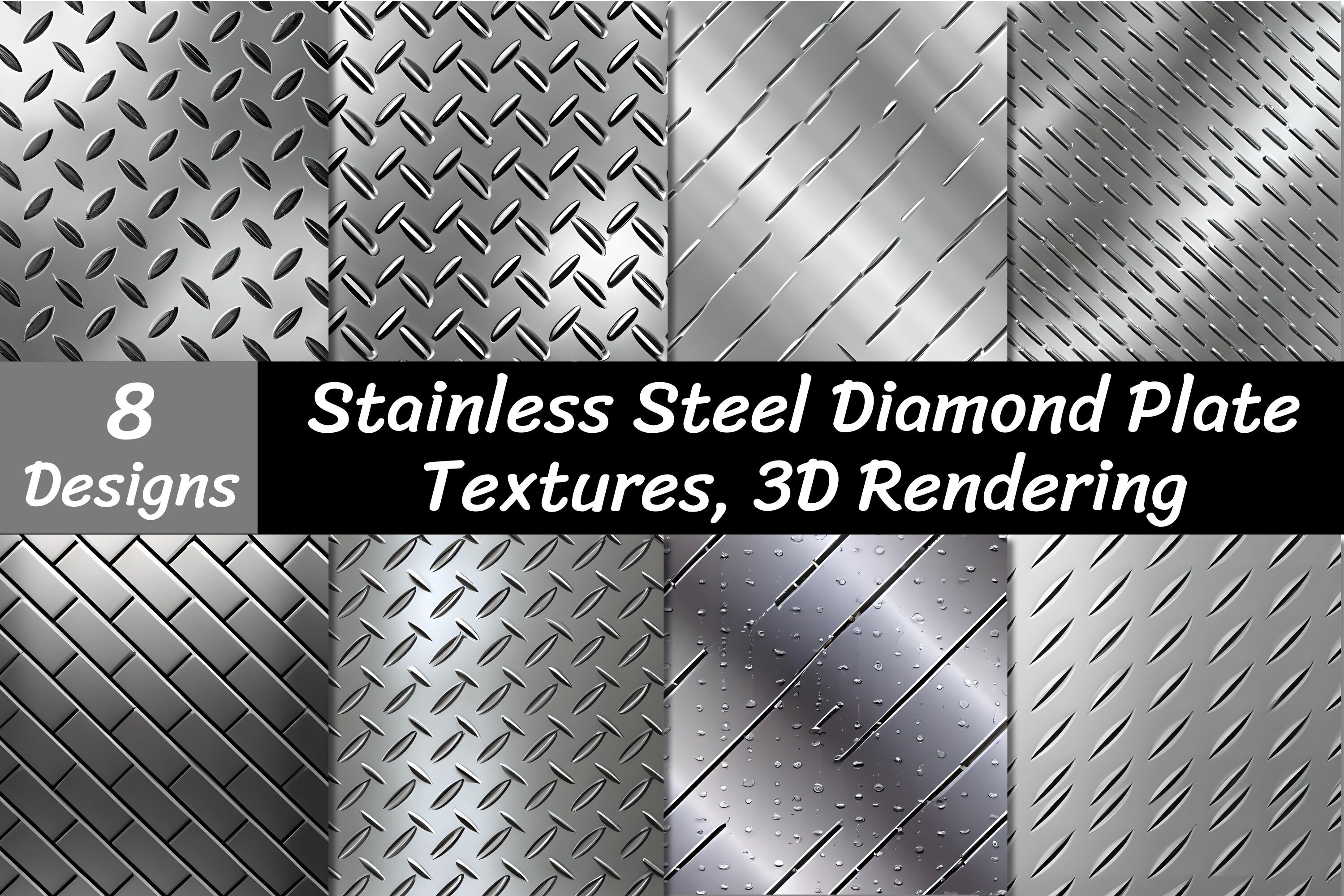 Stainless Texture File Stainless Steel Diamond Plate Textures Graphic by VYCstore · Creative ...