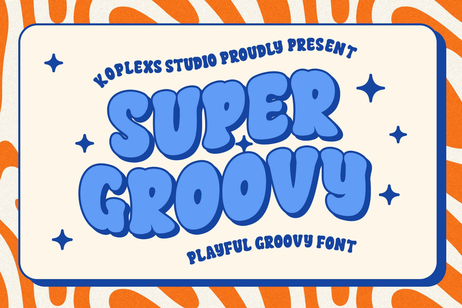 Super Groovy Font preview — 70s bold groovy lettering