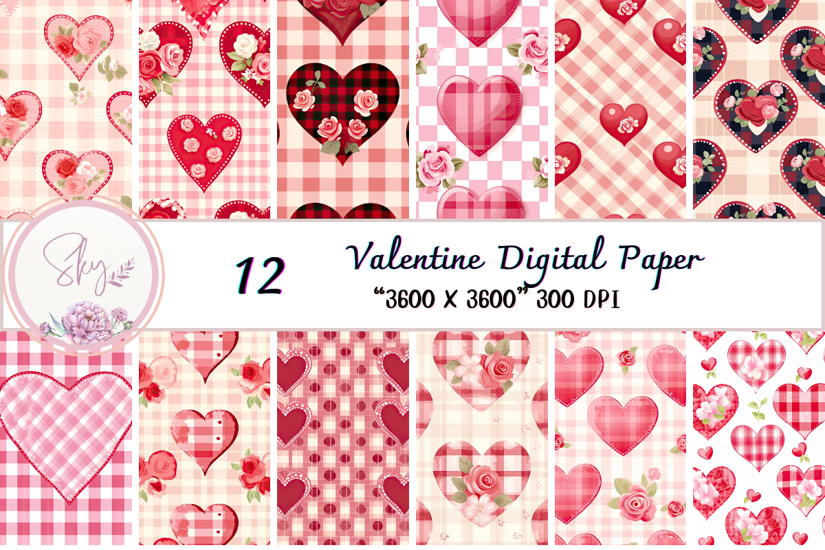 Valentine Digital Paper Graphic by Skye Design · Creative Fabrica