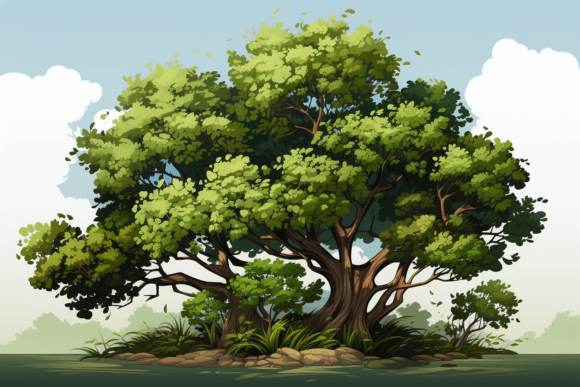 Cartoon Style Bonsai Tree Graphic by saydurf  Creative Fabrica