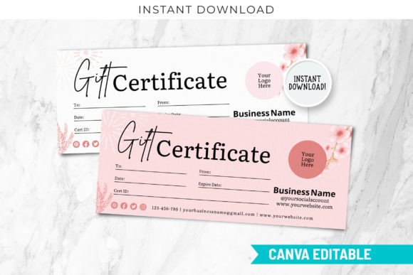 Editable Holiday Gift Certificate Canva