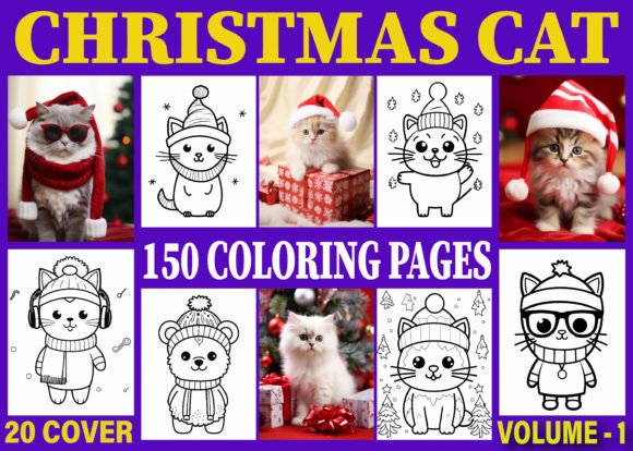 150 Christmas Cat Coloring Pages for Kid