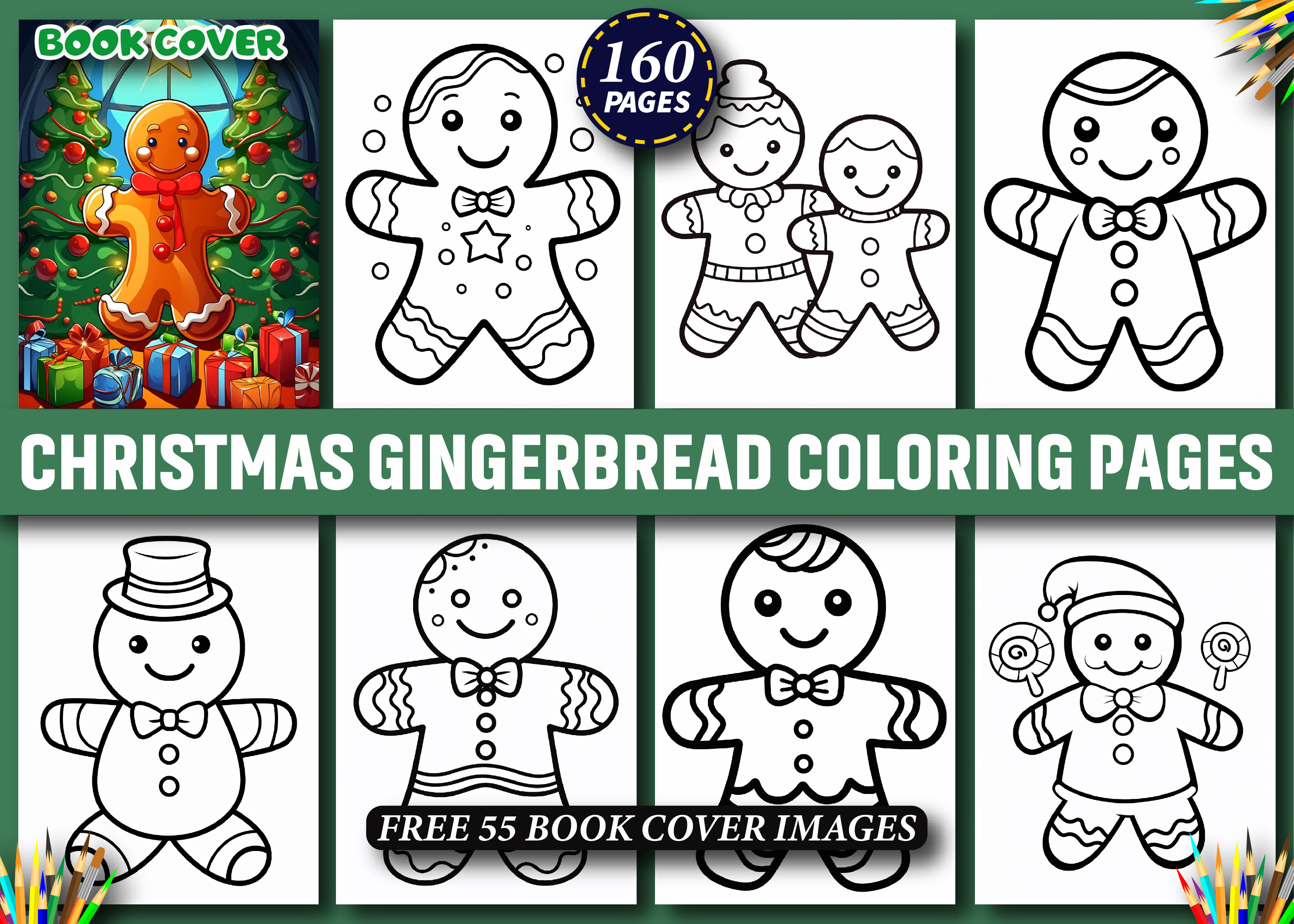160 Christmas Gingerbread Coloring Pages