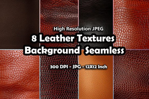 8 Leather Texture Seamless Background