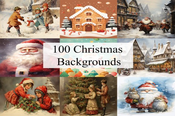 Christmas Backgrounds Bundle Graphic Backgrounds By BonaDesigns