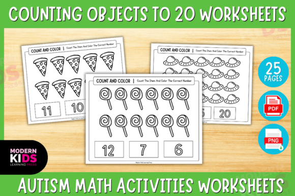 Counting Objects to 20 Worksheets