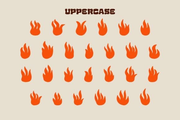 Fire Flames Font PNG with transparent background - Preview 1