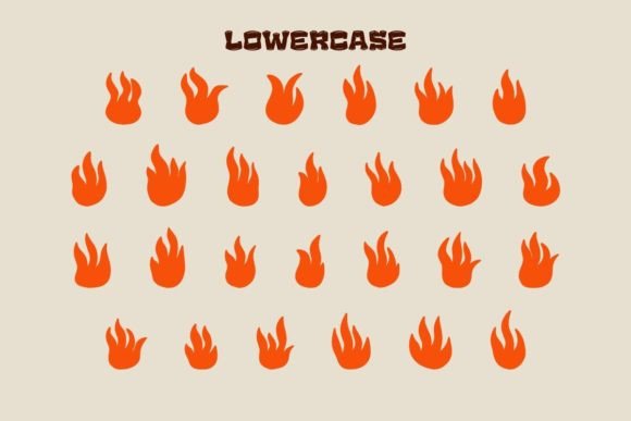 Fire Flames Font PNG with transparent background - Preview 2