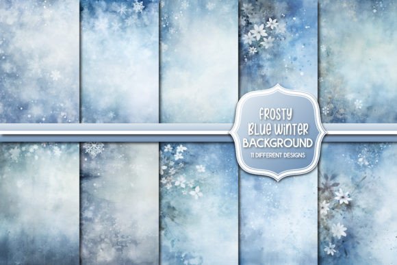 Frosty Blue Winter Background Designs
