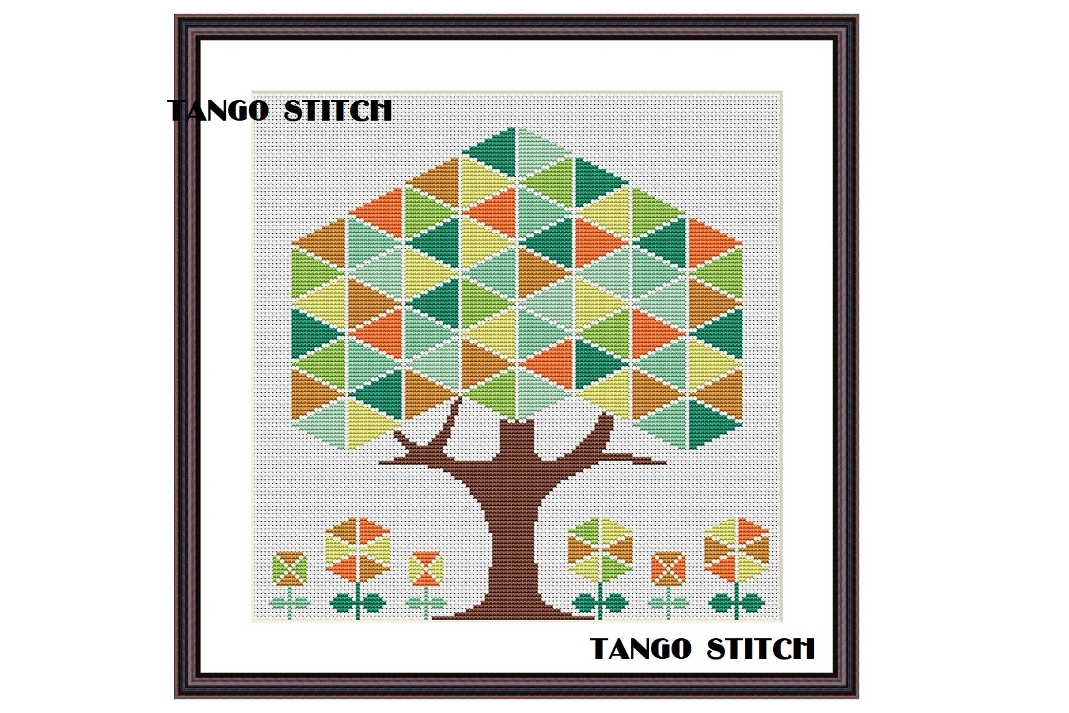 Geeometric Tree Easy Cross Stitch Art