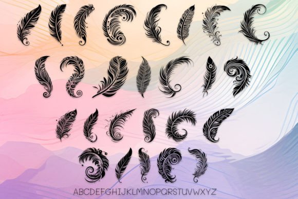 Maori Feathers Font PNG with transparent background - Preview 1