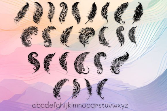 Maori Feathers Font PNG with transparent background - Preview 2