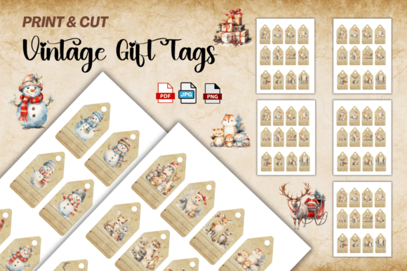 Print & Cut Vintage Gift Tag