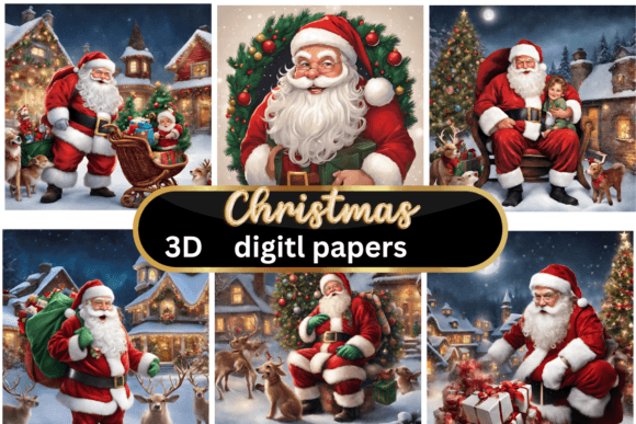 Santa Claus Christmas Digital Papers