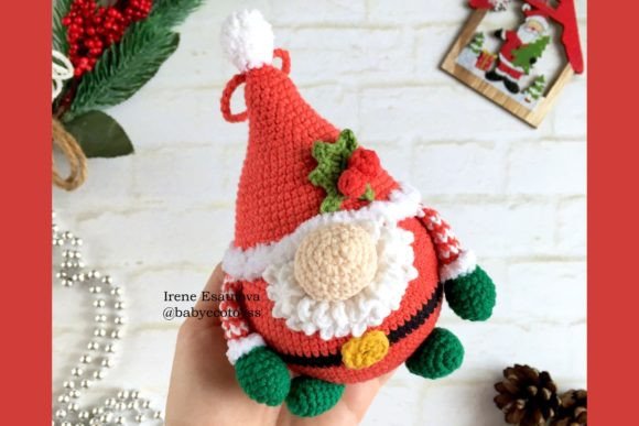Santa Gnome Christmas Tree Ornament Pattern