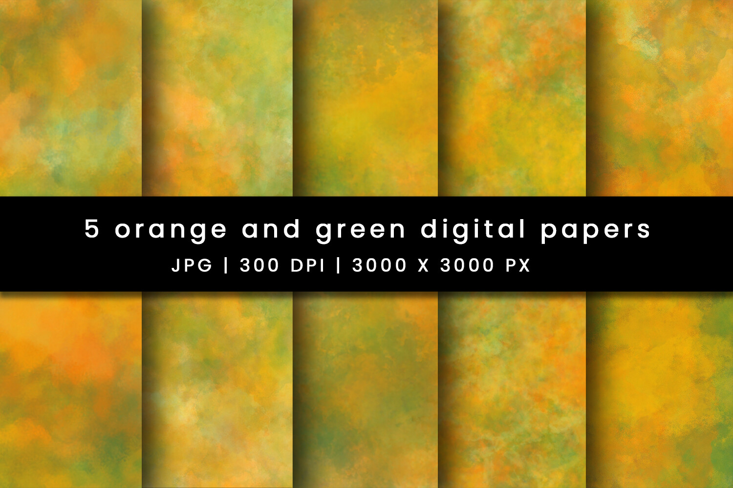 Vibrant Orange and Green Digital Papers Graphic by Pugazh Logan ...