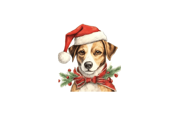 Jack Russel Christmas Card Graphic Illustrations By gornidesign