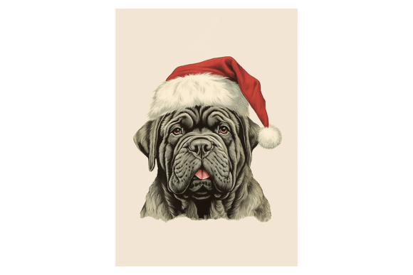 Mastiff Christmas Card Graphic Illustrations By gornidesign