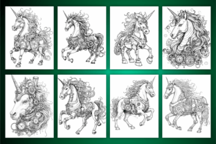 100 Steampunk Unicorn Coloring Pages KDP Graphic by KDP PRO DESIGN ...