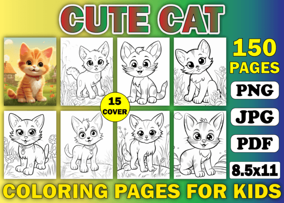 150+ Cute Cat Coloring Pages for Kids