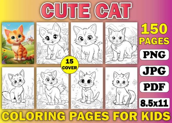 150+ Cute Cat Coloring Pages for Kids