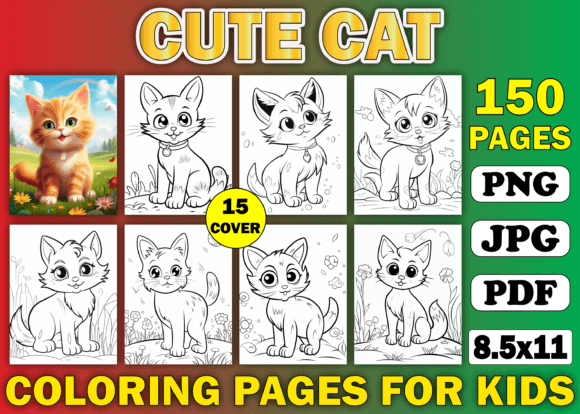 150+ Cute Cat Coloring Pages for Kids