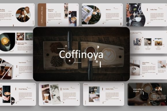 Preview of COFFINOYA Coffeeshop Presentation Design food presentation template