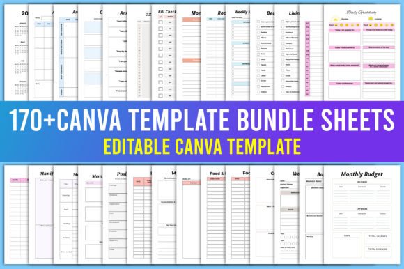 Editable 170+Canva Template Bundle