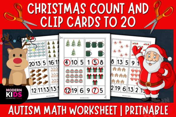 Christmas Count and Clip Cards to 20