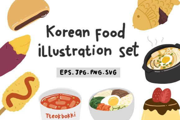 Cute Korean Food Illustration Element