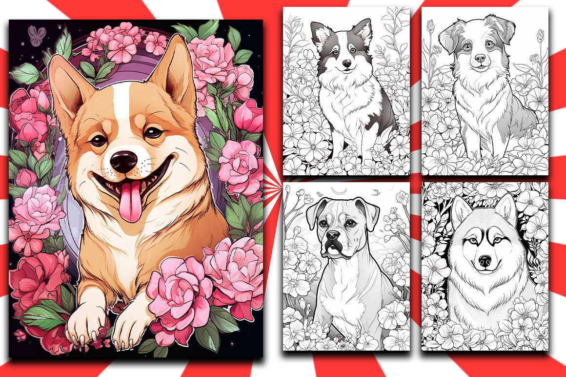 Dog Breeds Coloring Book W Fun Facts