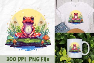 Frog Meditation Lily Pad Graphic by Unlimab · Creative Fabrica