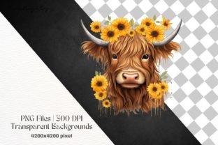 Highland Cow Sunflower Graphic by TiMeCraftshop · Creative Fabrica