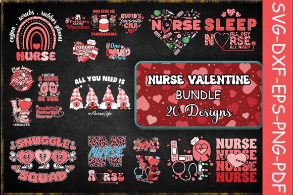 Nurse Valentine SVG Bundle - SVG and PNG