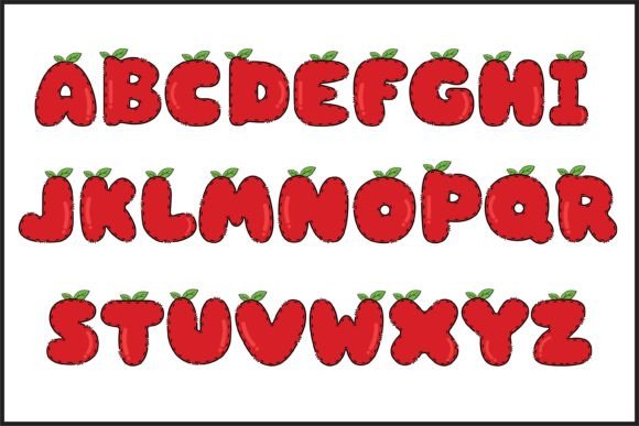 Red Berry Font PNG with transparent background - Preview 1